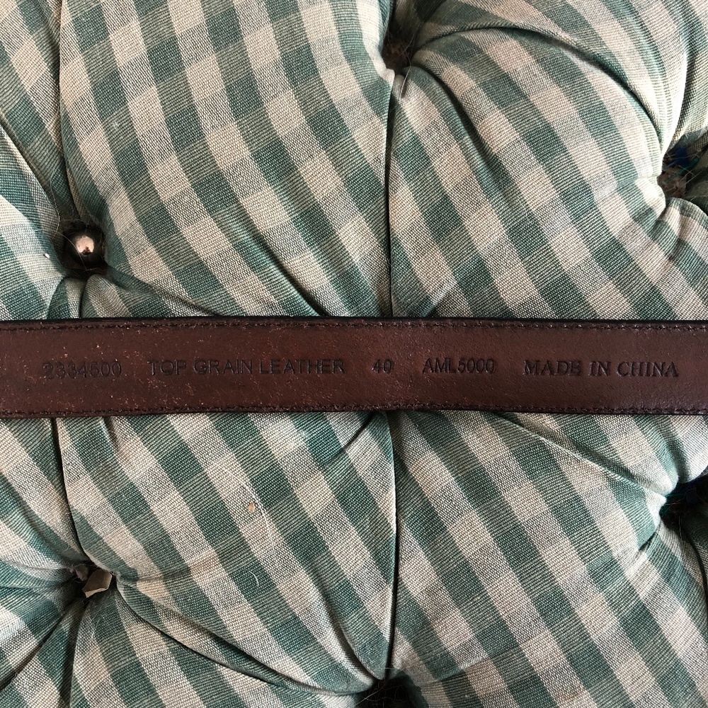 Vintage Leather Black / Brown Leather Belt - Picture 4 of 6
